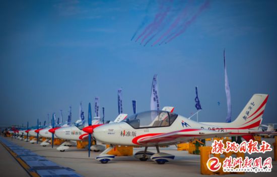 ▲ 航展現(xiàn)場(chǎng)，山河SA60L“阿若拉”飛機(jī)（資料圖） 企業(yè)供圖