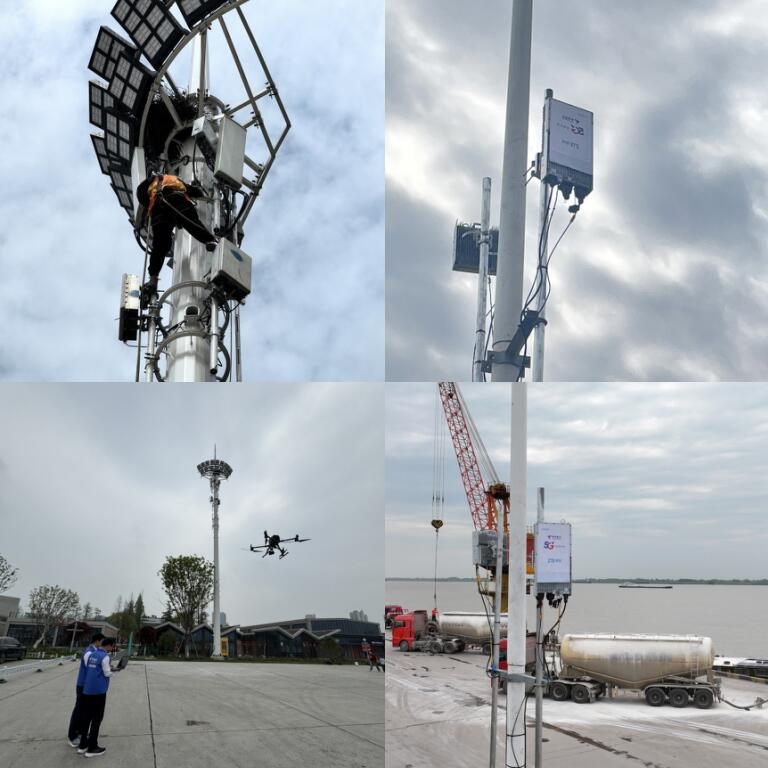 5G-A毫米波能力專網(wǎng)場(chǎng)景應(yīng)用測(cè)試。中國(guó)電信安徽公司供圖